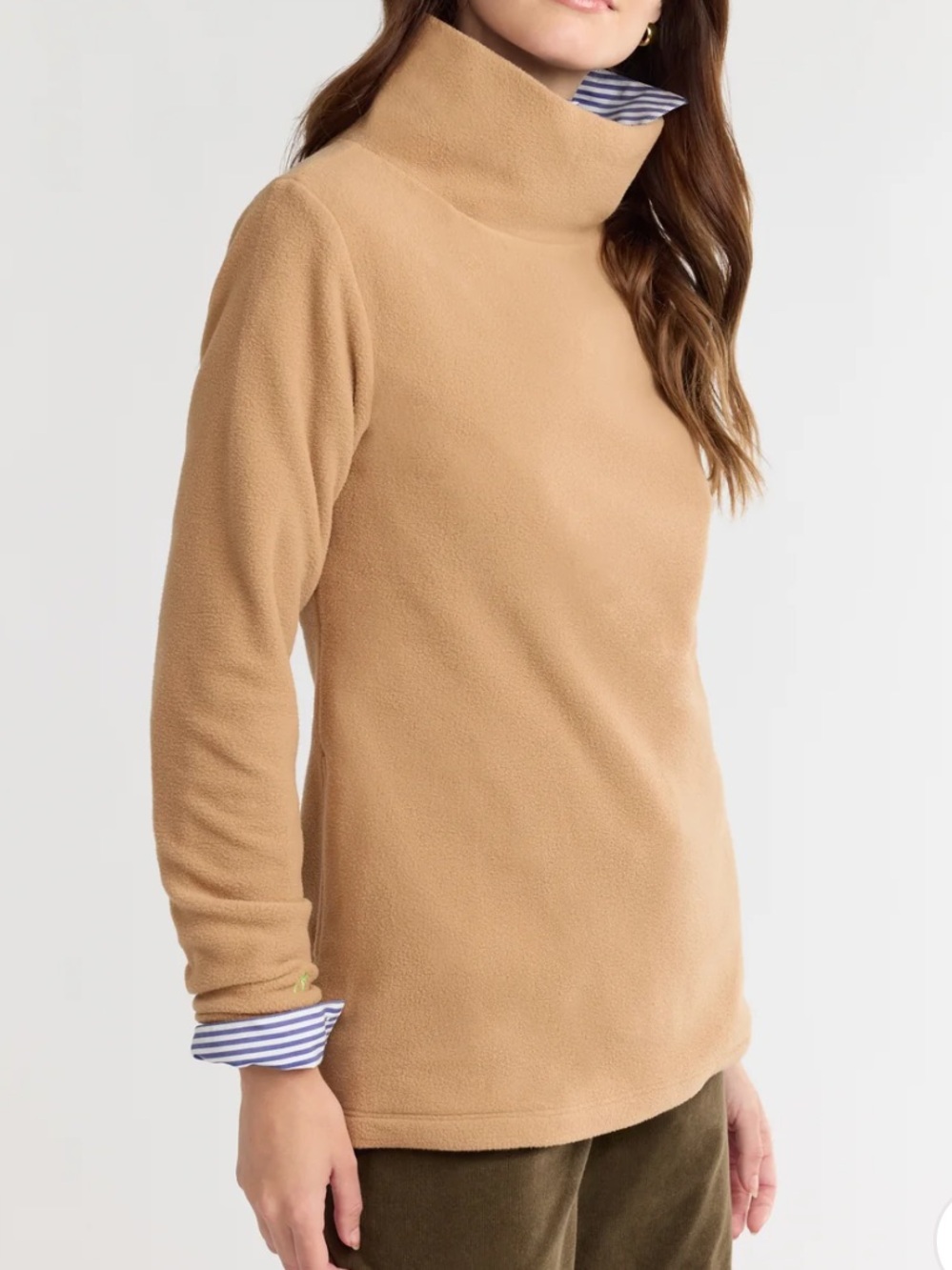 Dudley Stephens Cobble Hill Turtleneck Vello Fleece Camel XXL Tan Khaki Neutral